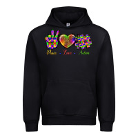 Black Peace Love Autism Urban Hoodie - BundleAndBundleShop