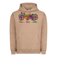 Pigment Burro Peace Love Autism Urban Hoodie - BundleAndBundleShop