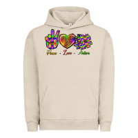 Pigment French Oak Peace Love Autism Urban Hoodie - BundleAndBundleShop