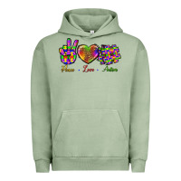 Pigment Oil Green Peace Love Autism Urban Hoodie - BundleAndBundleShop