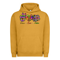 Pigment Peanut Butter Peace Love Autism Urban Hoodie - BundleAndBundleShop