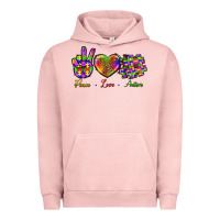 Pigment Salmon Peace Love Autism Urban Hoodie - BundleAndBundleShop