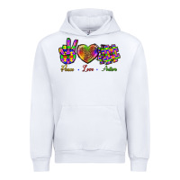 White Peace Love Autism Urban Hoodie - BundleAndBundleShop
