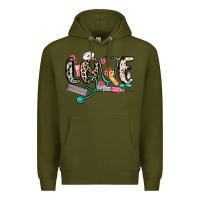 Army Green love nurse Premium Hoodie - NancyCooperArtShop