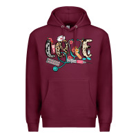 Burgundy love nurse Premium Hoodie - NancyCooperArtShop