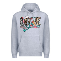 Heather Grey love nurse Premium Hoodie - NancyCooperArtShop