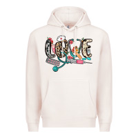 Pale Pink love nurse Premium Hoodie - NancyCooperArtShop