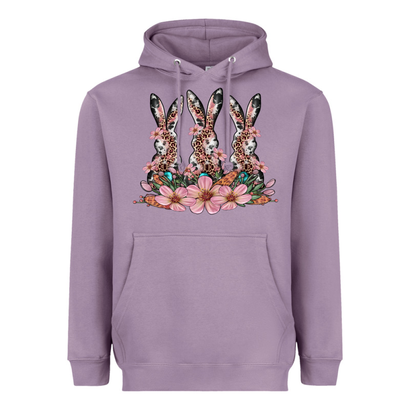 Rabbits With Blossom Flower Heavyweight Hoodie by Artiststas | Teevron