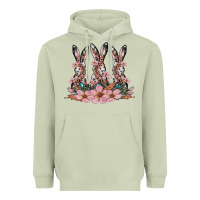 Matcha rabbits with blossom flower Heavyweight Hoodie - Artiststas