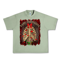 Oil Green Happy Horrordays Urban Heavy Tee - RanaPortraitStore