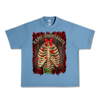 Pebble Blue Happy Horrordays Urban Heavy Tee - RanaPortraitStore