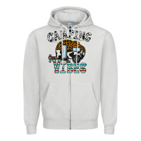 Dove Grey camping vibes Zipper Hoodie - CowhideDigitalArt