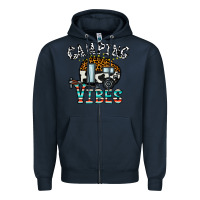 Navy camping vibes Zipper Hoodie - CowhideDigitalArt