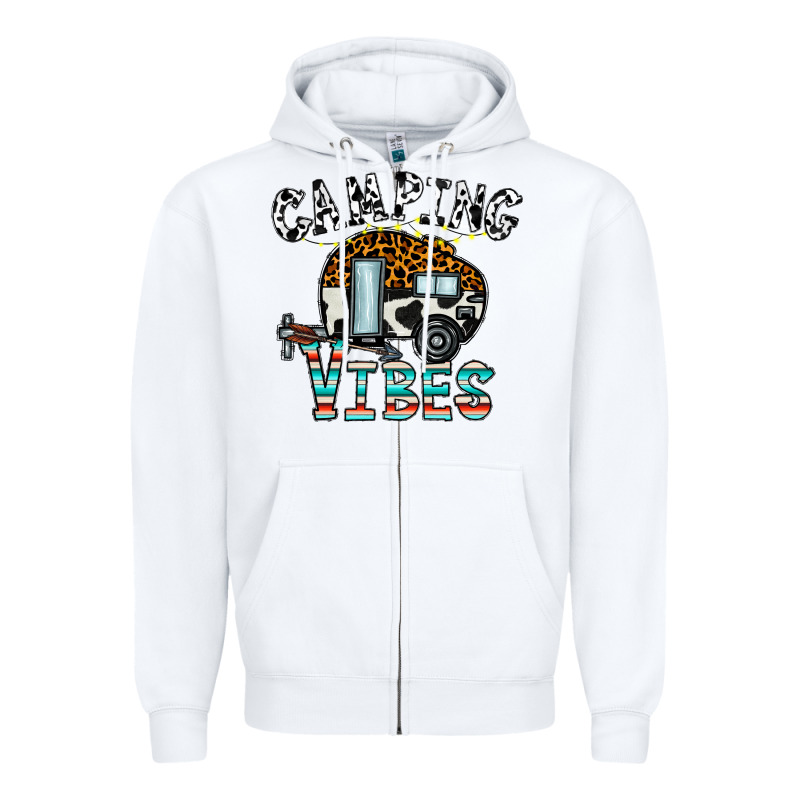 Camping Vibes Zipper Hoodie by CowhideDigitalArt | Teevron