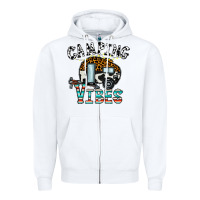 White camping vibes Zipper Hoodie - CowhideDigitalArt