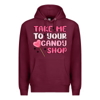 Burgundy take me to your candy shop Premium Hoodie - MaliasSmallBusiness