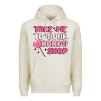 Oatmeal Heather take me to your candy shop Premium Hoodie - MaliasSmallBusiness