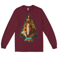 Burgundy arrowhead horse Long Sleeve Tee - RanaPortraitStore