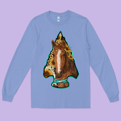Arrowhead Horse Long Sleeve Tee Designed By Ranaportraitstore