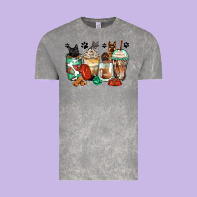 German Shepherd Black And Grey Cat Coffee Cups Vintage Tee Designed By Zillion Design Studio