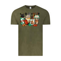 Vintage Olive german shepherd black and grey cat coffee cups Vintage Tee - Zillion Design Studio