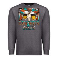 Charcoal Heather cowboys and beers Premium Sweatshirt - NancyCooperArtShop