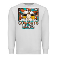 Dove Grey cowboys and beers Premium Sweatshirt - NancyCooperArtShop