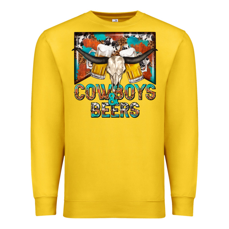 Cowboys And Beers Premium Sweatshirt by NancyCooperArtShop | Teevron