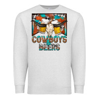 Oatmeal Heather cowboys and beers Premium Sweatshirt - NancyCooperArtShop