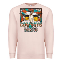 Pale Pink cowboys and beers Premium Sweatshirt - NancyCooperArtShop