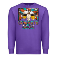 Purple cowboys and beers Premium Sweatshirt - NancyCooperArtShop