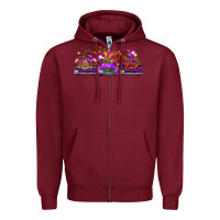 Burgundy Mardi gras farm trucks Zipper Hoodie - FaDigitalArtStudio