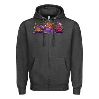 Charcoal Heather Mardi gras farm trucks Zipper Hoodie - FaDigitalArtStudio