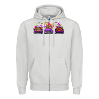 Dove Grey Mardi gras farm trucks Zipper Hoodie - FaDigitalArtStudio
