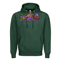 Sports Green Mardi gras farm trucks Zipper Hoodie - FaDigitalArtStudio