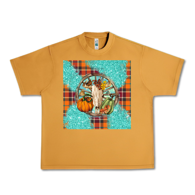 Fall Bull Skull Urban Heavy Tee by BarkalooDesign | Teevron
