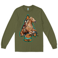 Army Green arrowhead horse, Long Sleeve Tee - RanaPortraitStore