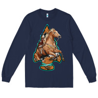 Navy arrowhead horse, Long Sleeve Tee - RanaPortraitStore