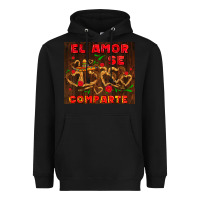 Black el amor se comparte with churros Heavyweight Hoodie - AdoDesignShop