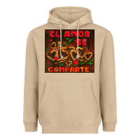 Mushroom el amor se comparte with churros Heavyweight Hoodie - AdoDesignShop