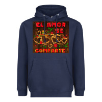 Navy el amor se comparte with churros Heavyweight Hoodie - AdoDesignShop