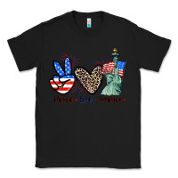 Black Peace love america 4th of july Classic Tee - CowGirlArtShop