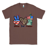Chestnut Peace love america 4th of july Classic Tee - CowGirlArtShop