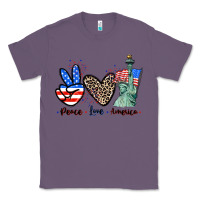 Lavender Peace love america 4th of july Classic Tee - CowGirlArtShop