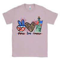 Lilac Peace love america 4th of july Classic Tee - CowGirlArtShop