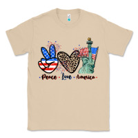 Mushroom Peace love america 4th of july Classic Tee - CowGirlArtShop
