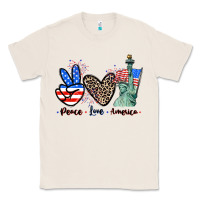 Natural Peace love america 4th of july Classic Tee - CowGirlArtShop