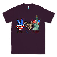 Plum Peace love america 4th of july Classic Tee - CowGirlArtShop