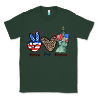 Sports Green Peace love america 4th of july Classic Tee - CowGirlArtShop