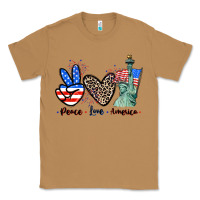 Toasted Coconut Peace love america 4th of july Classic Tee - CowGirlArtShop